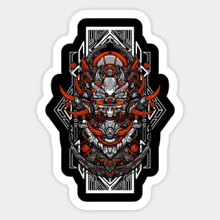 mecha skull head robot Sticker